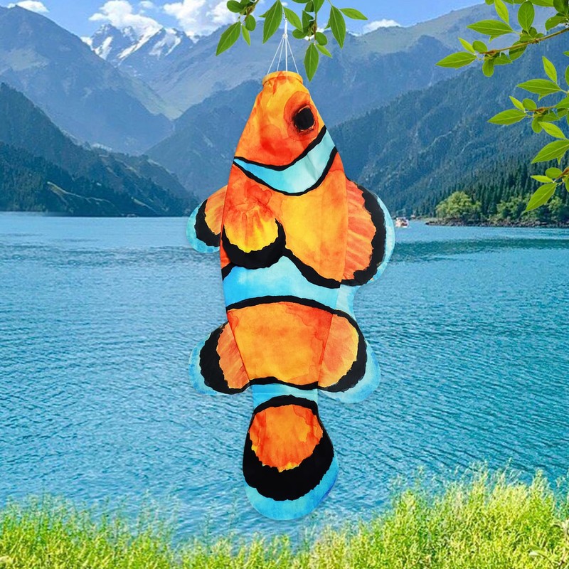 THQZLH Vibrant Yellow Fish Windsock for Outdoor Hanging, Spring and