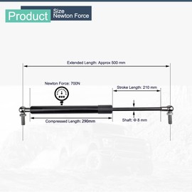 URSA 4X4 Heavy Duty 20 inch 157lbs/700N Gas Struts Shock Spring Lift Support for Truck Bed Cover Toolbox Lid Container Window and Other Application