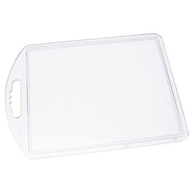 Fackelmann Tranchierbrett, Küchenbrett aus Kunststoff, Frühstücksbrettchen mit Saftrille (Farbe: Transparent), Menge: 1 Stück