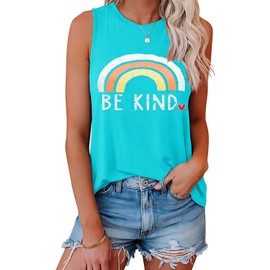IRISGOD Womens Tank Tops Loose Fit Summer Cute Graphic Sleeveless Shirts Workout Basic Tunic