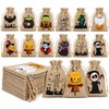 48 Bolsas de Arpillera para Halloween, 12 Diseños, Tamaño 10