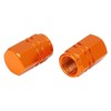 X AUTOHAUX 8pcs Orange Tire Stem Valve Caps Wheel Valve