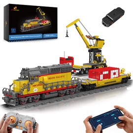 JMBricklayer Train Set 51109, Remote Control City Train Building Blocks Toy with Train Tracks, EMD SD40-2 Diesel Locomotive STEM Train Model Kit for Kids and Adults, Gifts for Boys, Girls