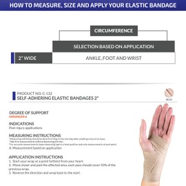 CHAMPION Self-Adhering Elastic Bandage Adjustable Wrap, Beige, Universal, 2 Inch Wide