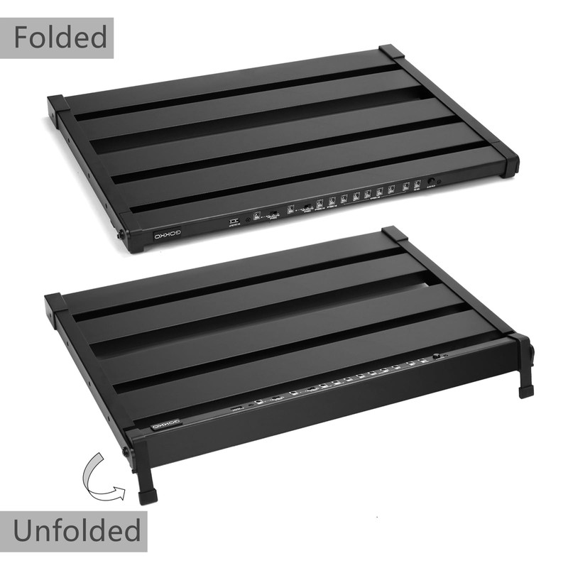 GOKKO 20.5" x 13.8" Pedal Board with Integrated Power Supply,
