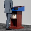 Wood Podium,Wooden Lectern Stand,Pulpit with Wooden Double-Layer Heavy Base,Spacious Storage,Mic