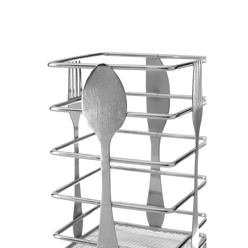 Premier Housewares Cutlery Design Cutlery Caddy - Chrome