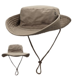Huakunda Sun Hat Men Women Bush Hats Outdoor UPF 50+ UV Protection Safari Hat Boonie Hat Garden Hat Foldable Hiking Hat Fishing Hats, khaki