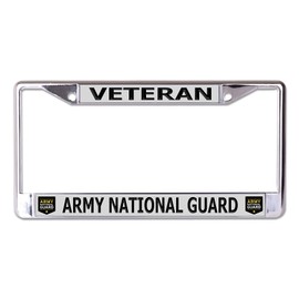 U.S. Army National Guard Veteran Chrome License Plate Frame