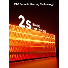 Plug in Small Space Heater for Indoor Use 450W, Wall Outlet Electric Heater with Remote, 12H Timer & LED Display, PTC Ceramic Fast Heat Safely for Bedroom Bathroom Office