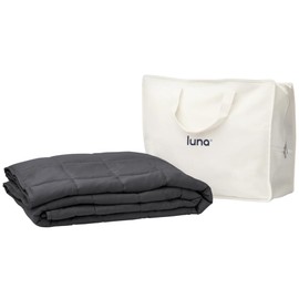 Luna Luxe Cotton Weighted Blankets for Adults - Oeko-Tex Cotton Weighted Blanket Premium Soft Blanket [15lbs - Queen - 60" x 80"] [Dark Grey]