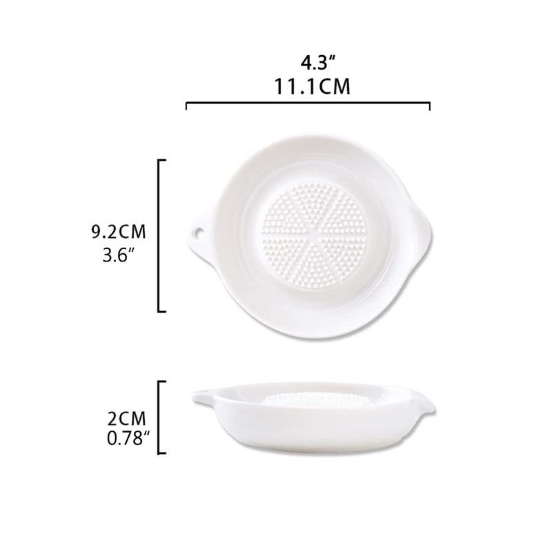 Porcelain Grater Plate Ceramic Ginger Grater Feeding Tool