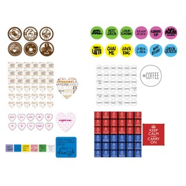 Sip Hole Cover, 7 Pkgs of 250 Caps Each, Coffee Assortment, 1750 totalF