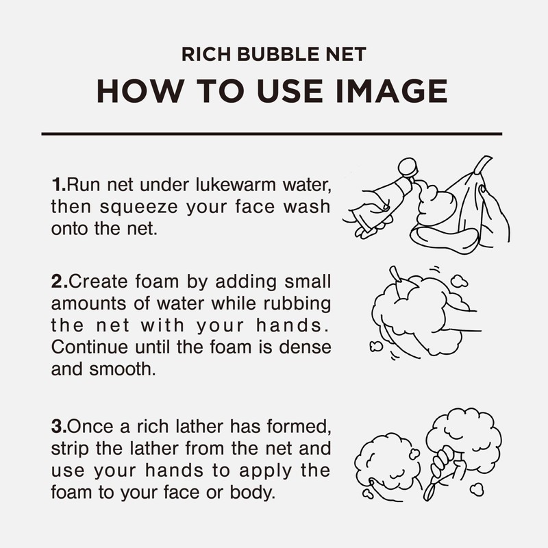 TODOKU JAPAN Rich Bubble Face Wash Soap Net, 4 Layer