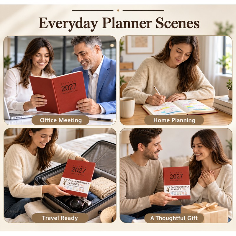 2027 Daily Planner for Time Management – 400-Page A5 Ring