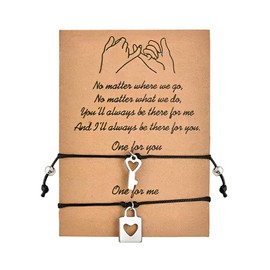 Matching Bracelets for Best Friends Female Birthday Gifts for Women Friendship Gifts for Long Distance Friend Couple Bracelets for Boyfriend and Girlfriend Anniversary Presents for Him Husband Wife