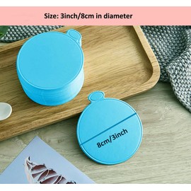 YYaaloa 3.15 Inch Mini Cake Boards 50pcs Round Blue Mini Dessert Plates Mousse Cupcake Trays Base Paper Plates Circle Dessert Board