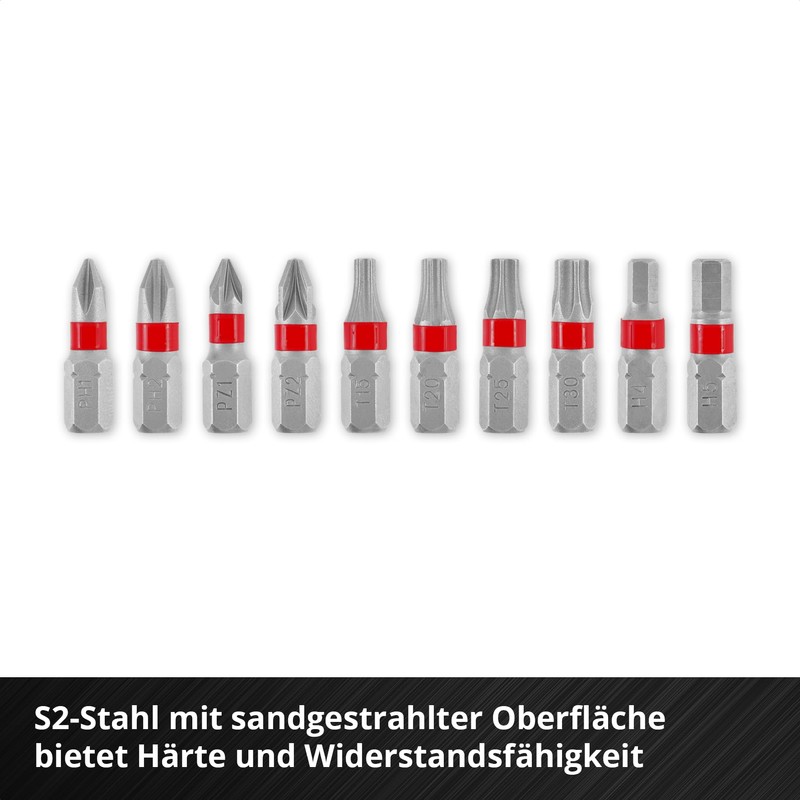 Einhell Bit Set 11 Pieces (25 mm Bits PH/PZ/T/H, Sandblasted