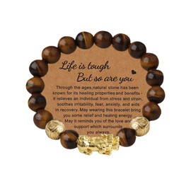 Zhlichouy Feng Shui Wealth and Luck Bracelet,Tiger Eye Dragon Pixiu Protection Amulet and Attract Lucky Wealthy Meditation Decompression Beads Bracelets for Men Women