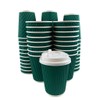 Heyiwell 50 PC Paper Coffee Cups,8 OZ Green Insulated Ripple