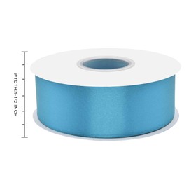 Simplegoal Double Face Turquoise Satin Ribbon 1-1/2 Inch X 50 Yards Polyester Ribbons for Gift Wrapping Fabric Ribbon for Crafts Flower Bouquet Hair Arts Wedding Party Decoration