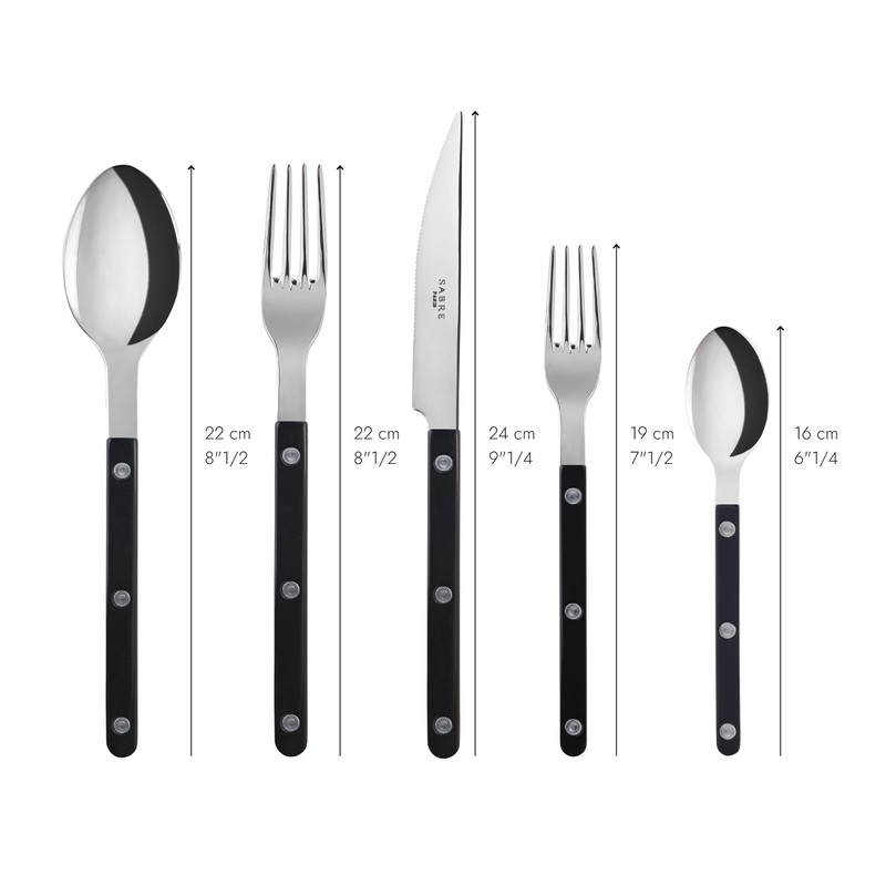 Sabre Paris | Famille BISTROT - 5 Piece Flatware (Black)