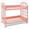 QUMENEY Desktop Rack Cosmetic Stationery Storage Holder, 2-Tier Multifunctional Plastic