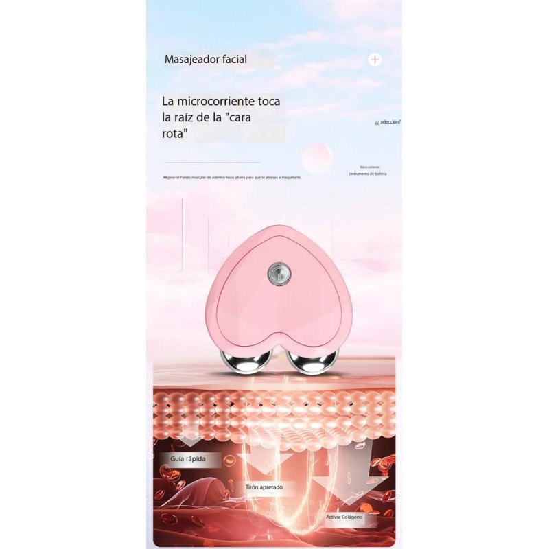 Microcorriente Lifting Antiarrugas Y Adelgazamiento Y Gel Rosa