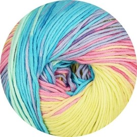 Bellovero Colour 101 Wool with Colour Gradient Online Line 491, Cotton Blend Yarn with Colour Gradient for Knitting or Crocheting, 100 g