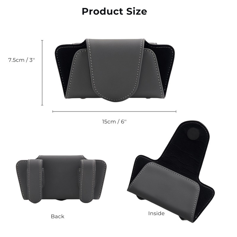 Ompellus Car Sunglasses Holder Case, Leather Sunglasses Holder Clip for