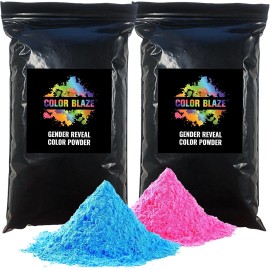Color Blaze - Blackout Out Color Powder 1lb Pink & 1lb Blue - Baby Gender Reveal