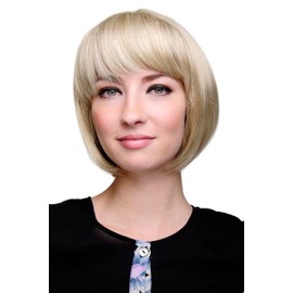 WIG ME UP - 703-613/18F Sexy Bob Wig Straight Bangs Blonde Light Ash Blonde