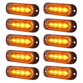 XtraGlow 3.4 Inch Trailer Marker Lights Amber LED Clearance Side Marker with Durable Aluminum Housing Surface Mount Design IP67 Waterproof for Pickup Truck Tractor Van RV Camper Motorhome 10Pcs