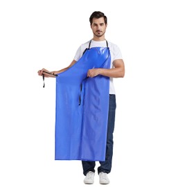 Nanxson Apron Tool apron PVC Apron work apron Protective clothing Oil-proof Waterproof Men’s Blue Food Factory CF3037