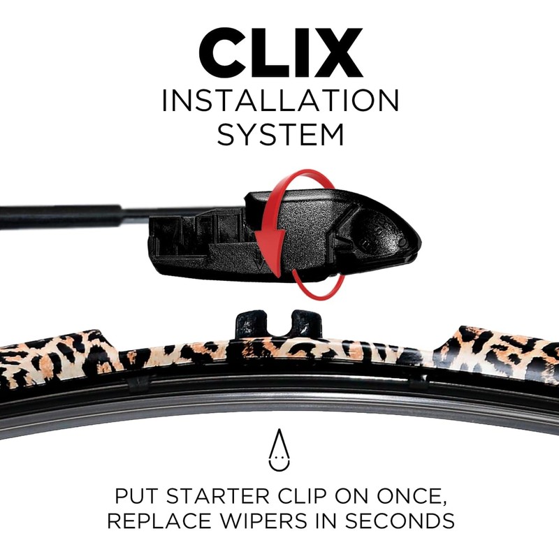 Clix Wipers - 20" Jersey Girl Leapord Print Automotive Replacement