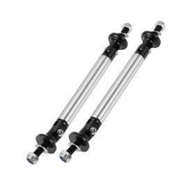 Partuto 2pcs 75mm/2.95in Car Splitter Support Rods Adjustable Front Rear Bumper Lip Splitter Strut Rod Tie Support Bars Aluminum Alloy Silver Tone
