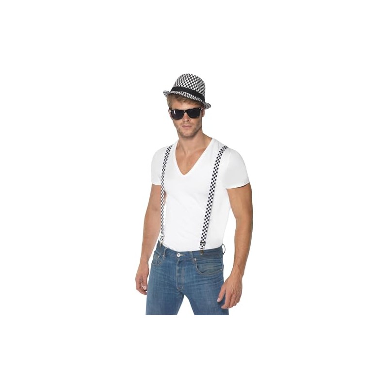 Smiffys Ska Two Tone Instant Kit, Black & White with