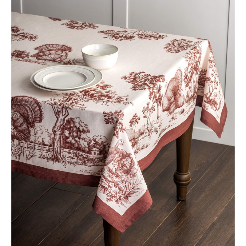 Maison d' Hermine Holy Jouy - Brown 100% Cotton Tablecloth