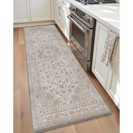Color&Geometry Kitchen Floor Mats Anti Fatigue, Cushioned Boho Rugs,Waterproof Non Slip Kitchen Runner for Sink, Standing Mats for Office,24"x59",Warm Grey