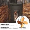 Wood Stove Fan 4 Blades Fireplace Fan Heat Powered Fast