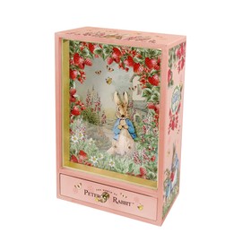 Trousselier Peter Rabbit Music Box, Wood, Pink, 13 x 7 x 21 cm