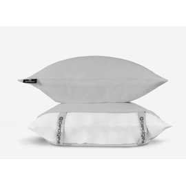 Bedgear Ver-Tex Pillowcase Set - Instant Cooling Pillow Covers with an Ultra-Soft Feel and a Powerband for a Secure Fit - includes 2 Pillowcases - King - Light Grey