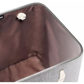 Univivi Fabric Boxes Foldable Fabric Basket Bin for Organizing 4-Pack (Grey, 13'')