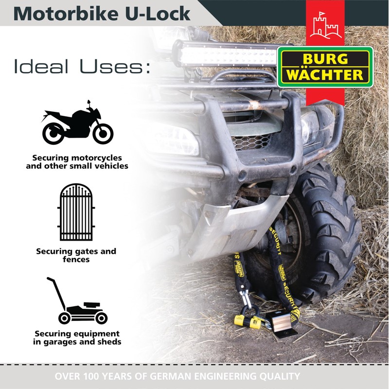 Burg Wachter Sold Secure Gold 14mm Motorcycle U Lock