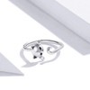 Qings Lovely Cat Adjustable Ring 925 Sterling Cubic Zirconia Animal