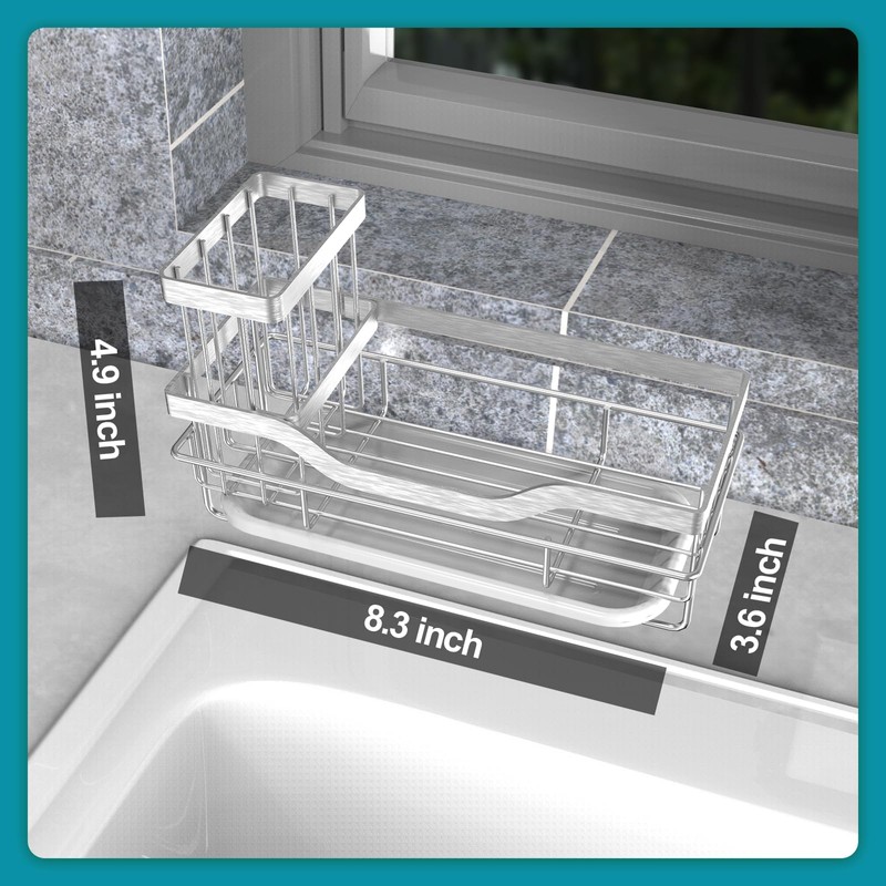 Vanwood Kitchen Sink Caddy Organizer Sponge Holder for Kitchen Sink,