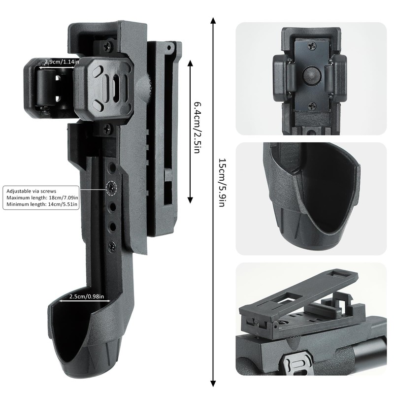 360° Rotating Quick Release Expandable Baton Holder for 21"-26" Telescopic