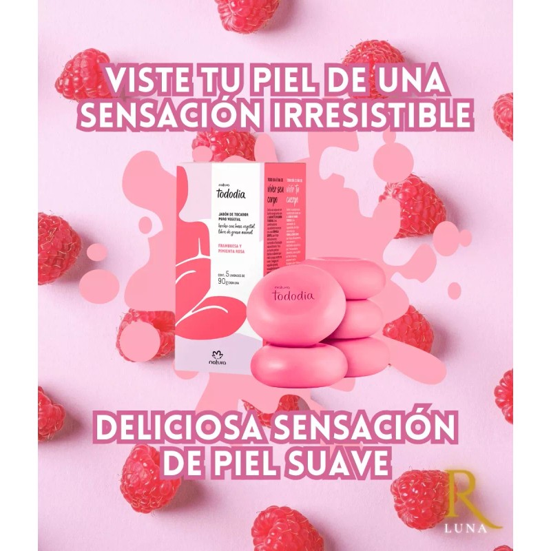 Natura Caja 5 Jabones Tododía Natura Frambuesa Y Pimienta Rosa