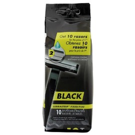 Black Razor 20-Count – Twin Blade Disposable Razors, Fixed Head, Chromium Coated Blades for Smooth Shave