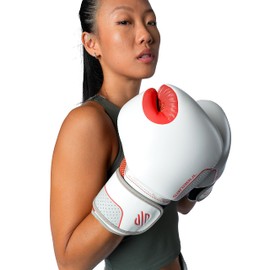 Sanabul Hyperstrike Women's Boxing Gloves Muay Thai Kickboxing Gloves for Women Boxing Gloves for Women Heavy Bag Gloves Punching Bag Gloves - Red/White, 12 oz